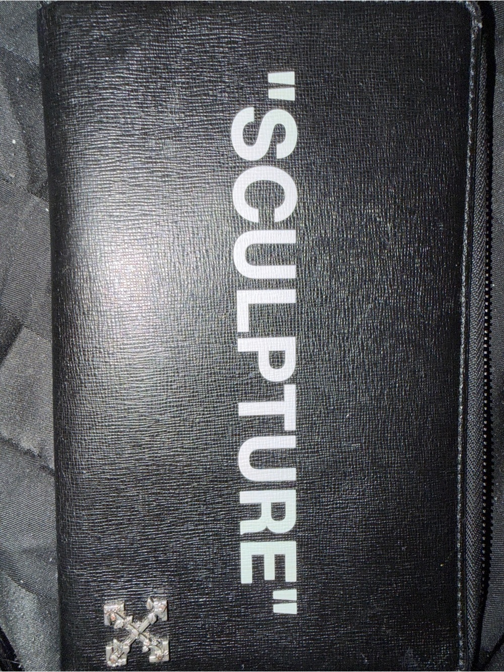 Off-White Black Wallet with White "SCULPTURE" Lettering